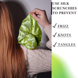Lime Jumbo Scrunchie – 100% Pure Mulberry Silk, Perfect for All Hair Types - NOCHKA