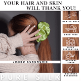 Lime Jumbo Scrunchie – 100% Pure Mulberry Silk, Perfect for All Hair Types - NOCHKA