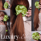 Lime Jumbo Scrunchie – 100% Pure Mulberry Silk, Perfect for All Hair Types - NOCHKA