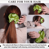 Lime Jumbo Scrunchie – 100% Pure Mulberry Silk, Perfect for All Hair Types - NOCHKA