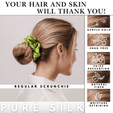 Lime Regular Scrunchie – 100% Pure Mulberry Silk, Perfect for All Hair Types - NOCHKA
