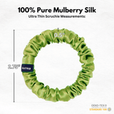 Lime Ultra Skinny Scrunchie – 100% Pure Mulberry Silk, Perfect for All Hair Types - NOCHKA