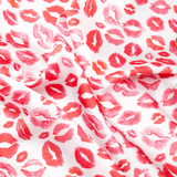 Lips Print 100% Pure Mulberry Silk Fabric 19mm 44" Width Pre - Cut Silk Fabric - NOCHKA