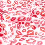 Lips Print 100% Pure Mulberry Silk Fabric 19mm 44" Width Pre - Cut Silk Fabric - NOCHKA