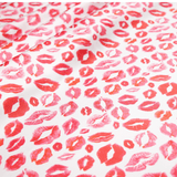 Lips Print 100% Pure Mulberry Silk Fabric 19mm 44" Width Pre - Cut Silk Fabric - NOCHKA