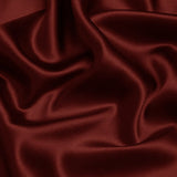 Merlot Red 100% Pure Mulberry Silk Fabric 19mm 44" Width Pre - Cut Silk Fabric - NOCHKA