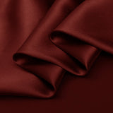 Merlot Red 100% Pure Mulberry Silk Fabric 19mm 44" Width Pre - Cut Silk Fabric - NOCHKA