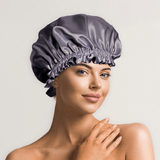 Midnight Lavender and Black Reversible Bonnet with Thin Ties - NOCHKA