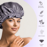Midnight Lavender and Black Reversible Bonnet with Thin Ties - NOCHKA