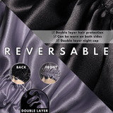 Midnight Lavender and Black Reversible Bonnet with Thin Ties - NOCHKA