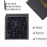 Midnight Ultra - Skinny Silk Scrunchies (Set of 5) - NOCHKA