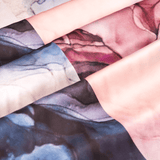 Navy Blue and Blush Print 100% Pure Mulberry Silk Fabric 19mm 54" Width Pre - Cut Silk Fabric - NOCHKA
