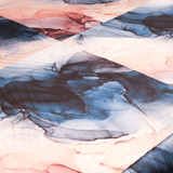 Navy Blue and Blush Print 100% Pure Mulberry Silk Fabric 19mm 54" Width Pre - Cut Silk Fabric - NOCHKA