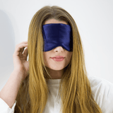 Navy Blue Pure Silk Sleep Mask Set - NOCHKA