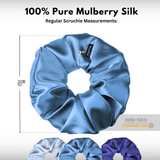 Ocean Shades of 3 Regular Mulberry Silk Scrunchies | 100% Silk - NOCHKA