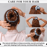 Ocean Shades of 3 Regular Mulberry Silk Scrunchies | 100% Silk - NOCHKA