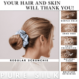Ocean Shades of 3 Regular Mulberry Silk Scrunchies | 100% Silk - NOCHKA