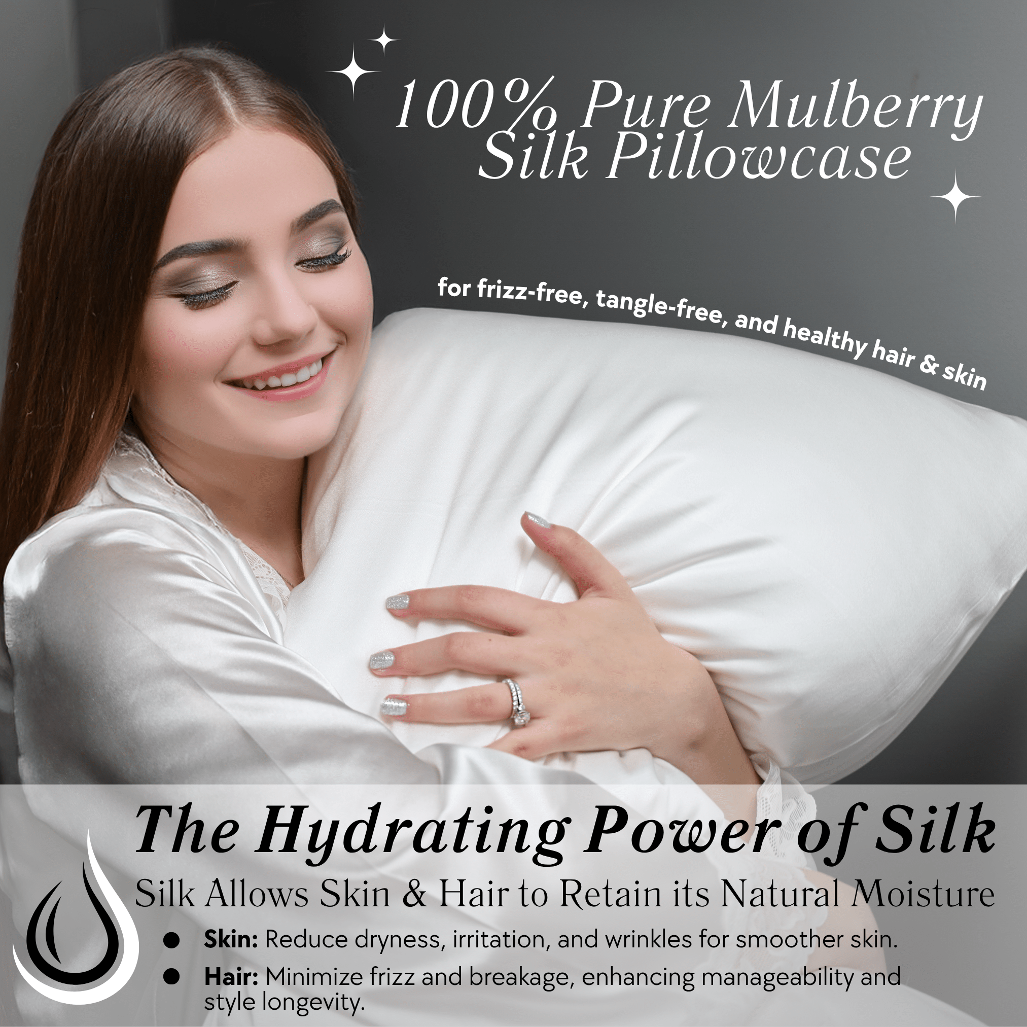 Off White 100% Pure Mulberry Silk Pillowcase - Envelope - NOCHKA