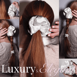 Off White Jumbo Scrunchie – 100% Pure Mulberry Silk, Perfect for All Hair Types - NOCHKA