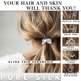 Off White Ultra Skinny Scrunchie – 100% Pure Mulberry Silk, Perfect for All Hair Types - NOCHKA