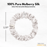 Off White Ultra Skinny Scrunchie – 100% Pure Mulberry Silk, Perfect for All Hair Types - NOCHKA