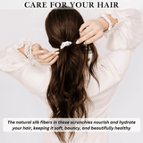Off White Ultra Skinny Scrunchie – 100% Pure Mulberry Silk, Perfect for All Hair Types - NOCHKA