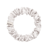 Off White Ultra Skinny Scrunchie – 100% Pure Mulberry Silk, Perfect for All Hair Types - NOCHKA