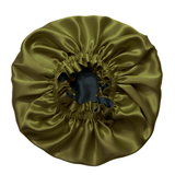 Olive & Black Pure Mulberry Silk Bonnet – Reversible & Durable - NOCHKA