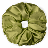 Olive Jumbo Scrunchie – 100% Pure Mulberry Silk, Perfect for All Hair Types - NOCHKA