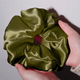 Olive Jumbo Scrunchie – 100% Pure Mulberry Silk, Perfect for All Hair Types - NOCHKA