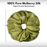 Olive Jumbo Scrunchie – 100% Pure Mulberry Silk, Perfect for All Hair Types - NOCHKA