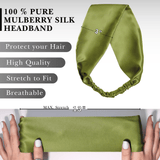 Olive Pure Silk Headband - NOCHKA