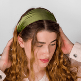 Olive Pure Silk Headband - NOCHKA