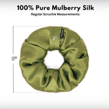 Olive Regular Scrunchie – 100% Pure Mulberry Silk, Perfect for All Hair Types - NOCHKA