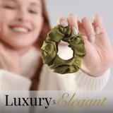 Olive Skinny Scrunchie – 100% Pure Mulberry Silk, Perfect for All Hair Types - NOCHKA