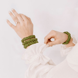 Olive Ultra Skinny Scrunchie – 100% Pure Mulberry Silk, Perfect for All Hair Types - NOCHKA