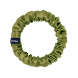 Olive Ultra Skinny Scrunchie – 100% Pure Mulberry Silk, Perfect for All Hair Types - NOCHKA