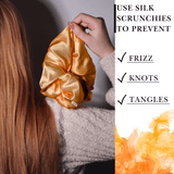 Orange Jumbo Scrunchie – 100% Pure Mulberry Silk, Perfect for All Hair Types - NOCHKA
