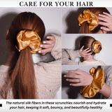 Orange Jumbo Scrunchie – 100% Pure Mulberry Silk, Perfect for All Hair Types - NOCHKA