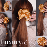 Orange Jumbo Scrunchie – 100% Pure Mulberry Silk, Perfect for All Hair Types - NOCHKA