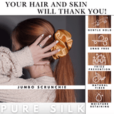 Orange Jumbo Scrunchie – 100% Pure Mulberry Silk, Perfect for All Hair Types - NOCHKA