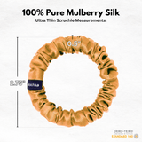 Orange Ultra Skinny Scrunchie – 100% Pure Mulberry Silk, Perfect for All Hair Types - NOCHKA
