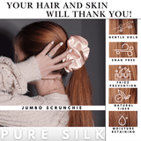 Pale Blush Jumbo Scrunchie – 100% Pure Mulberry Silk, Perfect for All Hair Types - NOCHKA