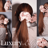 Pale Blush Jumbo Scrunchie – 100% Pure Mulberry Silk, Perfect for All Hair Types - NOCHKA