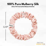 Pale Blush Ultra Skinny Scrunchie – 100% Pure Mulberry Silk, Perfect for All Hair Types - NOCHKA