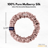 Pale Mauve Ultra Skinny Scrunchie – 100% Pure Mulberry Silk, Perfect for All Hair Types - NOCHKA