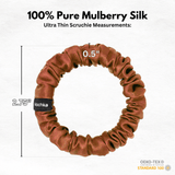Paprika Ultra Skinny Scrunchie – 100% Pure Mulberry Silk, Perfect for All Hair Types - NOCHKA
