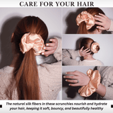 Peach Jumbo Scrunchie – 100% Pure Mulberry Silk, Perfect for All Hair Types - NOCHKA
