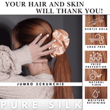 Peach Jumbo Scrunchie – 100% Pure Mulberry Silk, Perfect for All Hair Types - NOCHKA