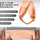 Peach Pure Silk Headband - NOCHKA